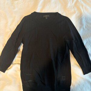 J. Crew Black Fitted Crewneck Sweater, Size XS